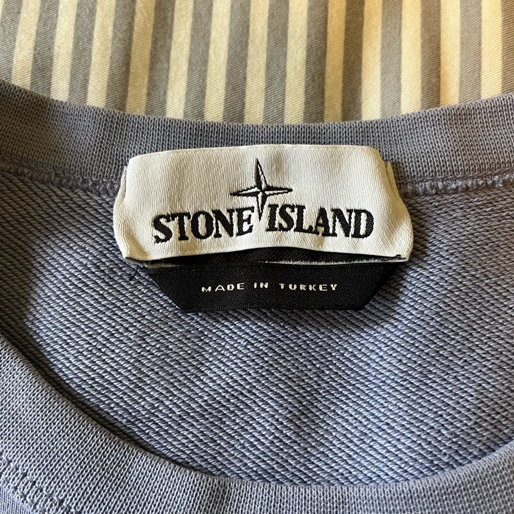 Stone Island Black and Gray Logo Patch Top